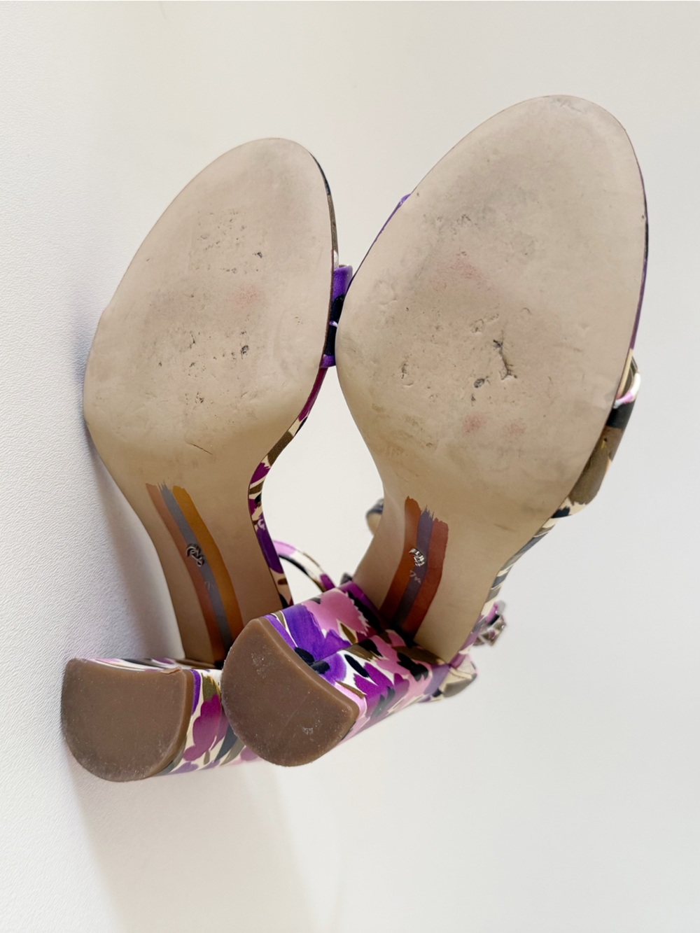 Sam Edelman Shoes Yaro Violet Floral Ankle-Strap Block Heel Sandals 7.5 - Picture 10 of 12